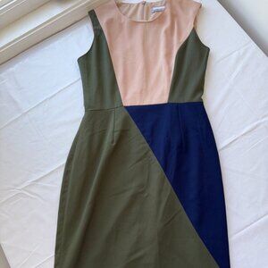 Hunter Bell New York Color Block Cocktail Sheath Shift Dress Size 8 Timeless